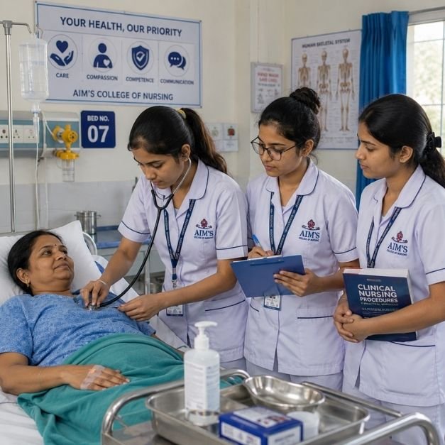 Nursing Students Providing Patient Care During Clinical Training at AIMS College of Nursing - Nangloi